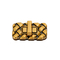 Bolsa retangular trançada de metal com fecho giratório bolsa dourada com trava de bolsa