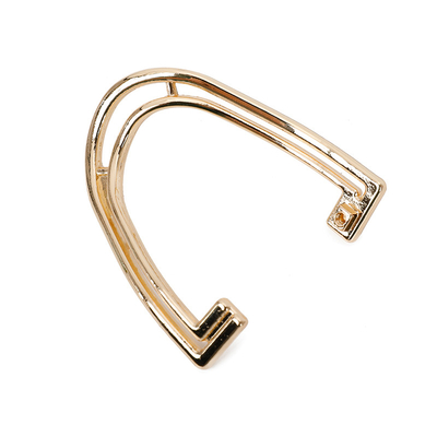 Saco de metal dourado claro com alças faça você mesmo ferragens para bolsas 6,4 cm